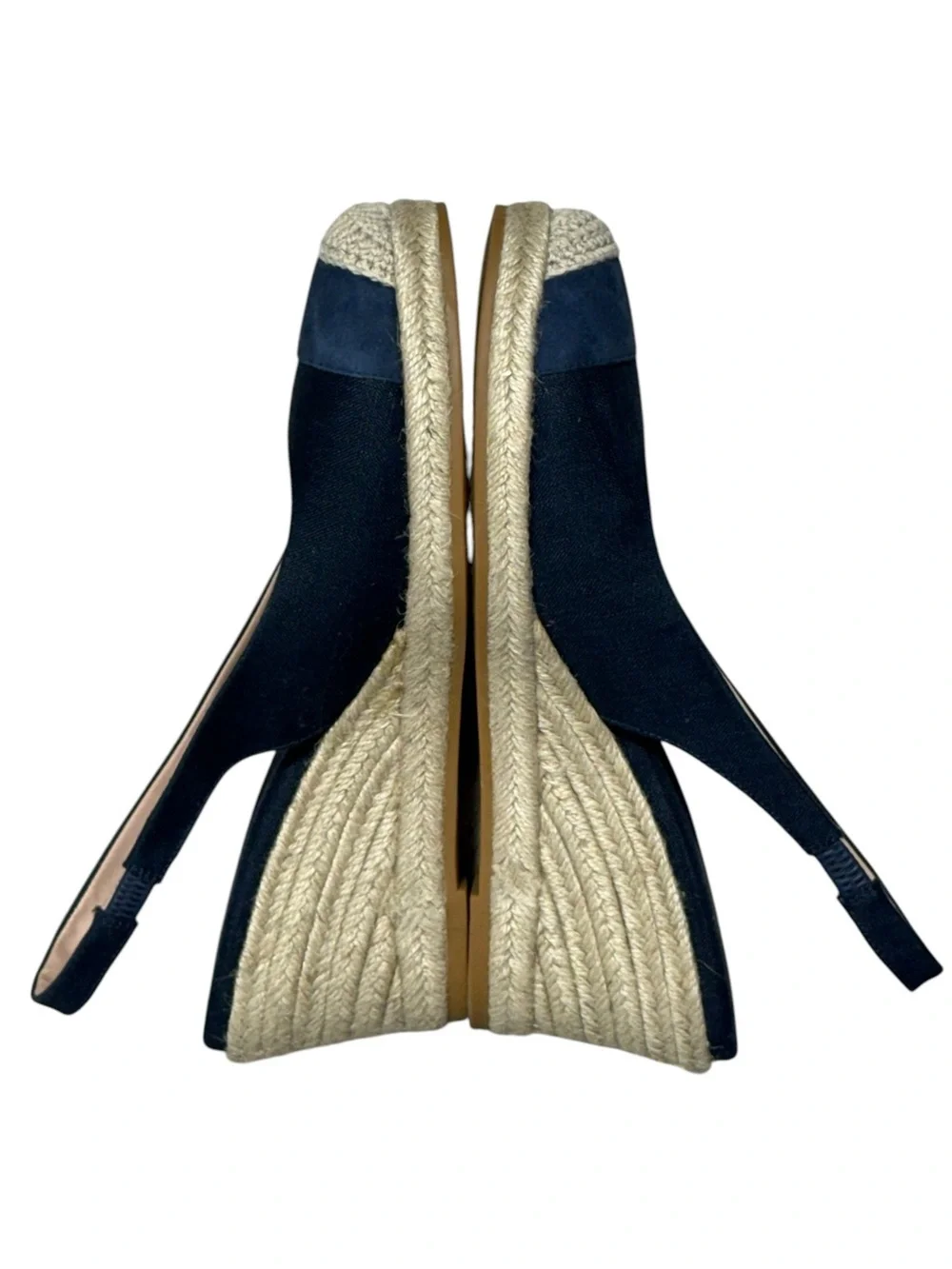 Cole Haan Cloudfeel Navy Espadrille Wedge Slingback Pumps Shoes Size 10.5